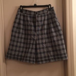 Plaid Shorts Sz 11/12 Black White w Pockets